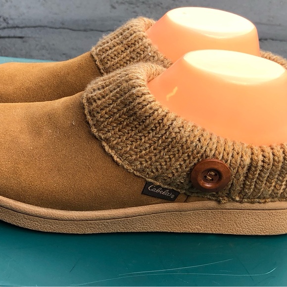 Cabela's Shoes Cabelas Womens Tan Suede Shearling Lined Low Back